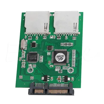 2 Порта Двойной конвертер SD SDHC MMC RAID в SATA Адаптер для SD-карты любой емкости