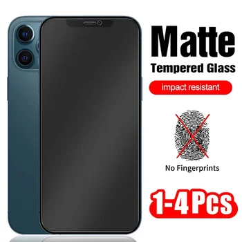 4 шт. Матовая Защитная пленка с полным покрытием для iPhone 11 12 13 14 15 Pro Max Mini 6 8 7 Plus из Матового Стекла для iPhone XS MAX XR X SE