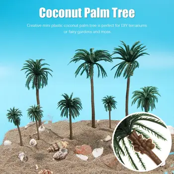 5 шт. пластиковые миниатюрные горшки для растений из кокосовой пальмы, модель, ремесло, микро-ландшафтное украшение, ремесла