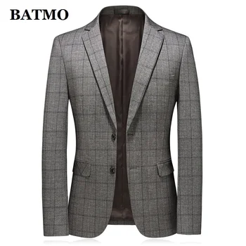 BATMO/ новое поступление 2020, осенний повседневный мужской блейзер в клетку, мужские повседневные серые куртки, большие размеры M-4XL 2037