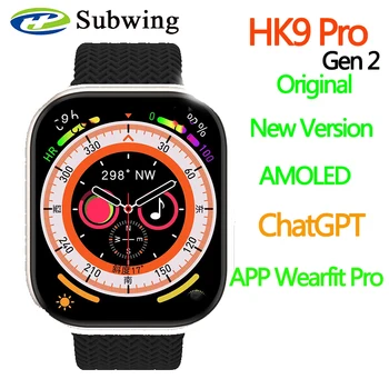 ChatGPT AMOLED HK9 Pro Gen 2 Смарт-Часы с Замком на Ремешке Беспроводная Зарядка Bluetooth Вызов Мужские Серии 8 NFC Женские Умные Часы 2023