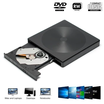 DVD-привод Type C/USB 3.0 Внешний DVD-проигрыватель CD-ROM, Привод для Чтения записывающих устройств, Оптические Приводы, Корпус для Настольных ПК, Ноутбуков