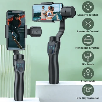 F8 3-осевой карданный ручной стабилизатор Держатель телефона Видеозапись для мобильного телефона Xiaomi iPhone Экшн-камера Смартфон Защита от встряхивания