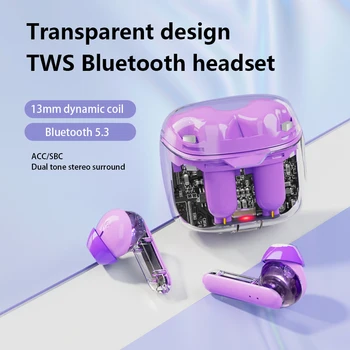 KW20 TWS Прозрачные Наушники Wirelsss Bluetooth Hi FI Стерео Игровая Гарнитура С Микрофоном В Ухе, Шумоподавляющие Прозрачные Наушники