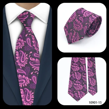 LYL 8 см Фиолетовый высококачественный галстук с Пейсли, деловые аксессуары, Тонкий Галстук, Мужские свадебные костюмы, Элегантный модный галстук для джентльменов