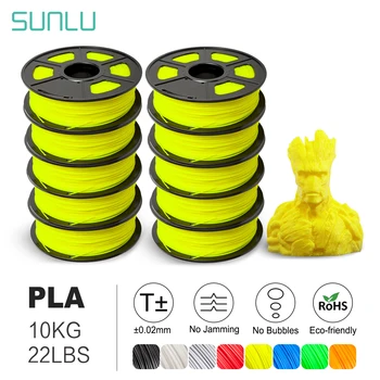 SUNLU PLA Нить Накаливания 10 кг 1,75 мм 3D принтер Filamento PLA Материалы для 3D Печати 10 рулонов/комплект Вакуумная Упаковка Быстрая доставка