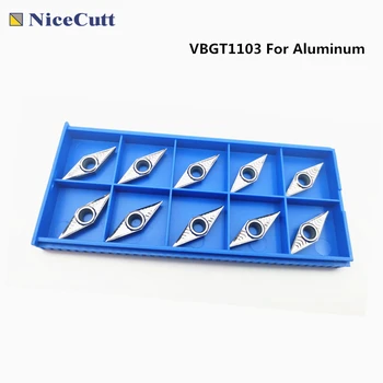 VBGT1103-NL, Обрабатывающие алюминиевые токарные пластины, Твердосплавные токарные станки с ЧПУ Для SVJBR Tools NiceCutt