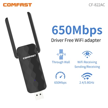 Бесплатный драйвер USB Wifi Адаптер 650 Мбит/с RTL8811CU Двухдиапазонная Беспроводная сетевая карта 2,4 + 5,8 ГГц с антеннами 3dBi Wi-Fi Приемник