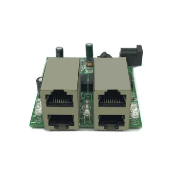 Быстрый переключатель mini 4 port ethernet switch 10/100 Мбит/с сетевой коммутатор rj45, концентратор, модуль печатной платы для модуля системной интеграции