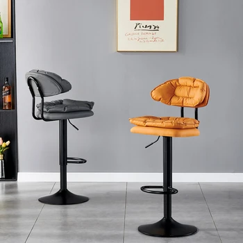 Вращающиеся Барные стулья для отдыха, Скандинавские Дизайнерские Роскошные барные стулья с регулируемой высотой, Металлическая офисная мебель из барной стали XY50BC