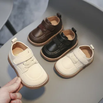 Детская кожаная обувь в британском стиле для маленьких мальчиков, весенне-осенняя повседневная обувь для младенцев, Удобная детская обувь для празднования Дня рождения