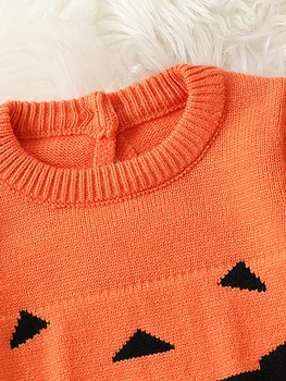 Детский свитер-комбинезон 0-18 м, вязаный комбинезон с круглым вырезом и длинным рукавом, зимняя детская одежда с милым животным принтом