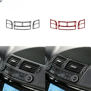 Для Benz E-class W211 2003-2009, набор декоративных наклеек для центрального управления кондиционером из настоящего углеродного волокна