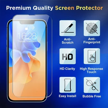 Защитная пленка для экрана iPhone 14 13 12 11 Pro Max Из Закаленного Стекла Для пленки X XR XS Max 7 8Plus