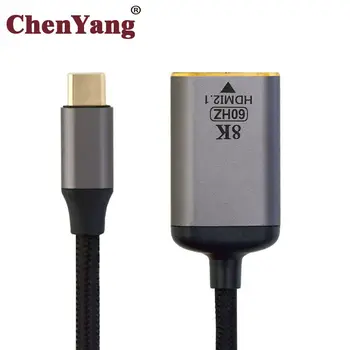 Источник питания Chenyang USB4 USB-C Type-C к женскому кабелю HDTV 2.0 Дисплей 8K 60HZ UHD 4K HDTV мужской монитор
