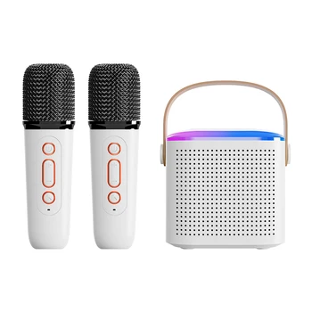 Караоке-машина с микрофоном Портативная акустическая система Bluetooth 5,3 ПА с 1-2 беспроводными микрофонами, домашняя семейная машина для пения