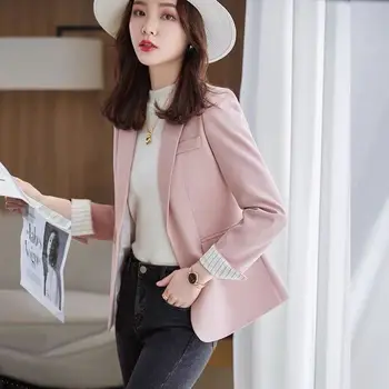 Короткий стиль, маленький костюм, куртка для женщин с длинными рукавами, весна и осень 2023, Новая корейская версия, маленький костюм, топ для женщин