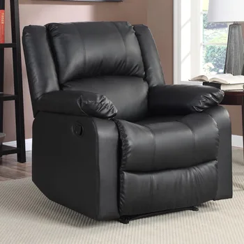 Кресло с откидной спинкой Warren Standard с ручным управлением, черная искусственная кожа