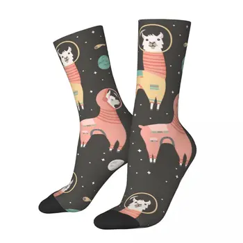 Ламы астронавта в космосе, цветные контрастные носки, компрессионные носки, забавная новинка, горячая распродажа, чулок R92