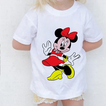 Летняя повседневная детская одежда Disney с принтом Микки, Дональда Дака, футболка, Одежда для малышей, милые модные футболки с круглым вырезом для мальчиков и девочек