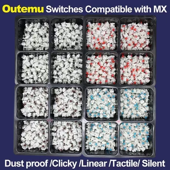 Механическая клавиатура Outemu Blue Switch Пользовательские бесшумные линейные переключатели RGB Коричнево-красная клавиша 3Pin SMD Gaming Совместима с MX Switch
