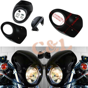 Мотоцикл Яркий Черный Обтекатель Cafe Racer Drage Головной фонарь Маска Передний козырек Подходит для Harley Sportster XL 883
