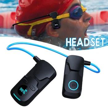 Наушники с костной проводимостью, Bluetooth, Беспроводной IPX8, Водонепроницаемый MP3-плеер, наушники-крючки Hi-Fi С микрофоном, гарнитура для плавания