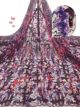 Нигерийская кружевная ткань 2022, Высококачественный Кружевной Материал, Свадебная вышивка, Тюль, Африканская кружевная ткань, Женское платье FJ34591