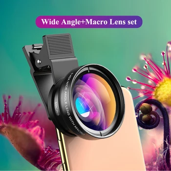 Новый HD 37MM 0.45x Супер Широкоугольный объектив с 12.5x Супер Макрообъективом для iPhone Samsung Smartphones Camera Phone lens Kit
