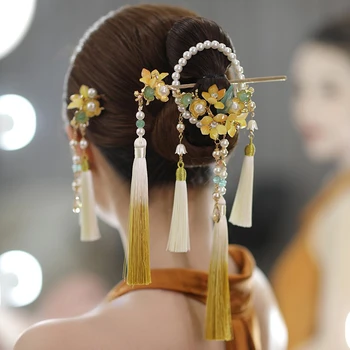 новый китайский набор, палочки для волос, обруч для спины невесты, заколки с кисточками, свадебные аксессуары для волос cristales para el cabello
