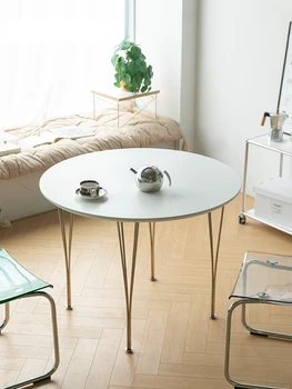 Обеденный стол бытовой небольшой квартирный круглый современный простой средневековый онлайн ресторан знаменитостей Скандинавский обеденный стол