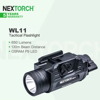 Перезаряжаемый тактический фонарь Nextorch WL11 на рейке, 650 лм, батарея 16340, совместим с направляющими Picatinny, GLOCK