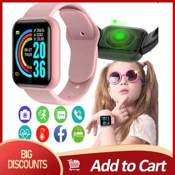 Подключенные часы Детские спортивные умные часы с цветным экраном, трекер активности, бега, сердечного ритма, умные часы для детей Y68