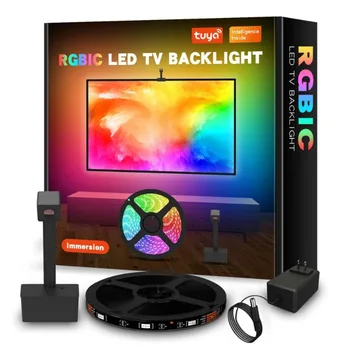 Полезное приложение Music Sync Screen Smart Strip Light Работает с Alexa и Google Assistant RGBIC Envisual TV Светодиодная подсветка с камерой