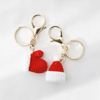 Рождественская Перчатка Рождественский детский подарок Кольцо для ключей в корейском стиле Ручной работы, вязаный крючком Кулон, Женская пряжка для ключей, Рождественская цепочка для ключей