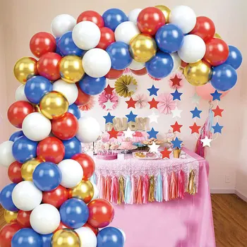 Свадебный декор для вечеринки по случаю дня рождения, 10-дюймовый металлический золотой, красный, темно-синий, латексные шары, украшение для детского дня рождения, свадьба для мальчика, матовый