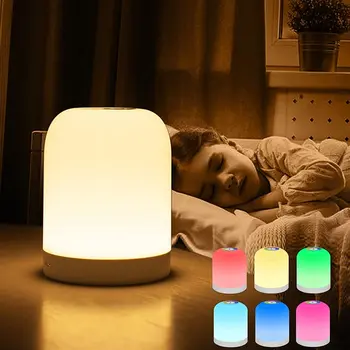 Светодиодная зарядка Сенсорный Прикроватный Ночник USB Беспроводной Красочный Атмосферный Пульт Дистанционного Управления Pat Light Спальня гостиная Настольная лампа