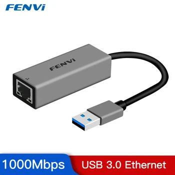 Сетевой адаптер Fenvi USB 3.0 к RJ45 1000 Мбит/с, бесплатный драйвер для Window7/8/10/ Гигабитный сетевой кабель MAC Ethernet для ПК/ноутбука/ТВ-приставки