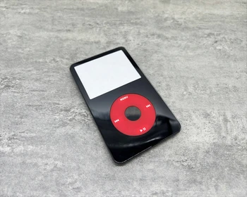 черная пластиковая передняя лицевая панель корпуса, крышка корпуса, красное колесико, черная центральная кнопка для iPod 5th video 30gb 60gb 80gb U2