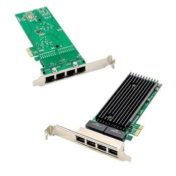 PCI-E 4 Порта RJ45 Сервер 1X Pcie X1 Intel 82576 Чип 10/100/1000 Мбит/с Lan Четырехпортовый сервер Гигабитная Сетевая карта