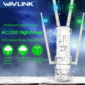 Wavlink Высокая Мощность AC1200/600/300 Открытый Беспроводной WiFi Ретранслятор AP/WiFi Маршрутизатор с Двойным Dand 2,4 G + 5 ГГц Удлинитель дальнего действия POE