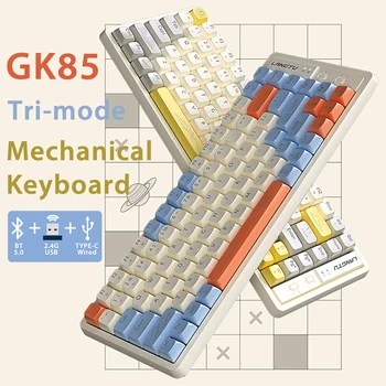 Механическая беспроводная клавиатура Langtu GK85 2.4G Клавиатура Teclado Gamer Bluetooth с подсветкой, Компьютерные Аксессуары 85 клавиш