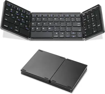 Мини Портативная трехстворчатая клавиатура Французский испанский английский тонкая беспроводная цифровая клавиатура BT для ноутбука Mac Windows, планшета ipad