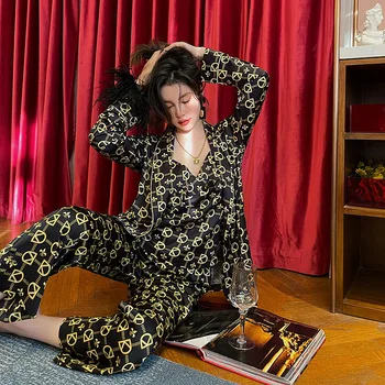 Сексуальная женская пижама, новый модный удобный домашний костюм из трех предметов, который можно носить вне городской женской пижамы